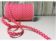Spaghetti Band Kordel 7mm Polka Dots Pünkchten pink